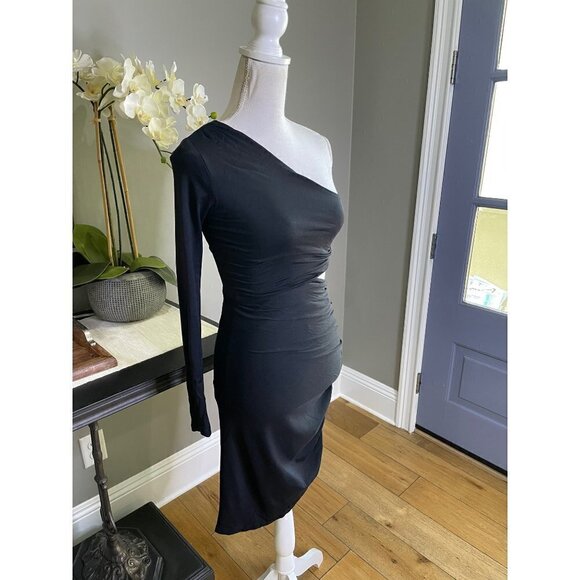 Susana Monaco One Shoulder Dress Black Women's Size XS - Picture 4 of 11